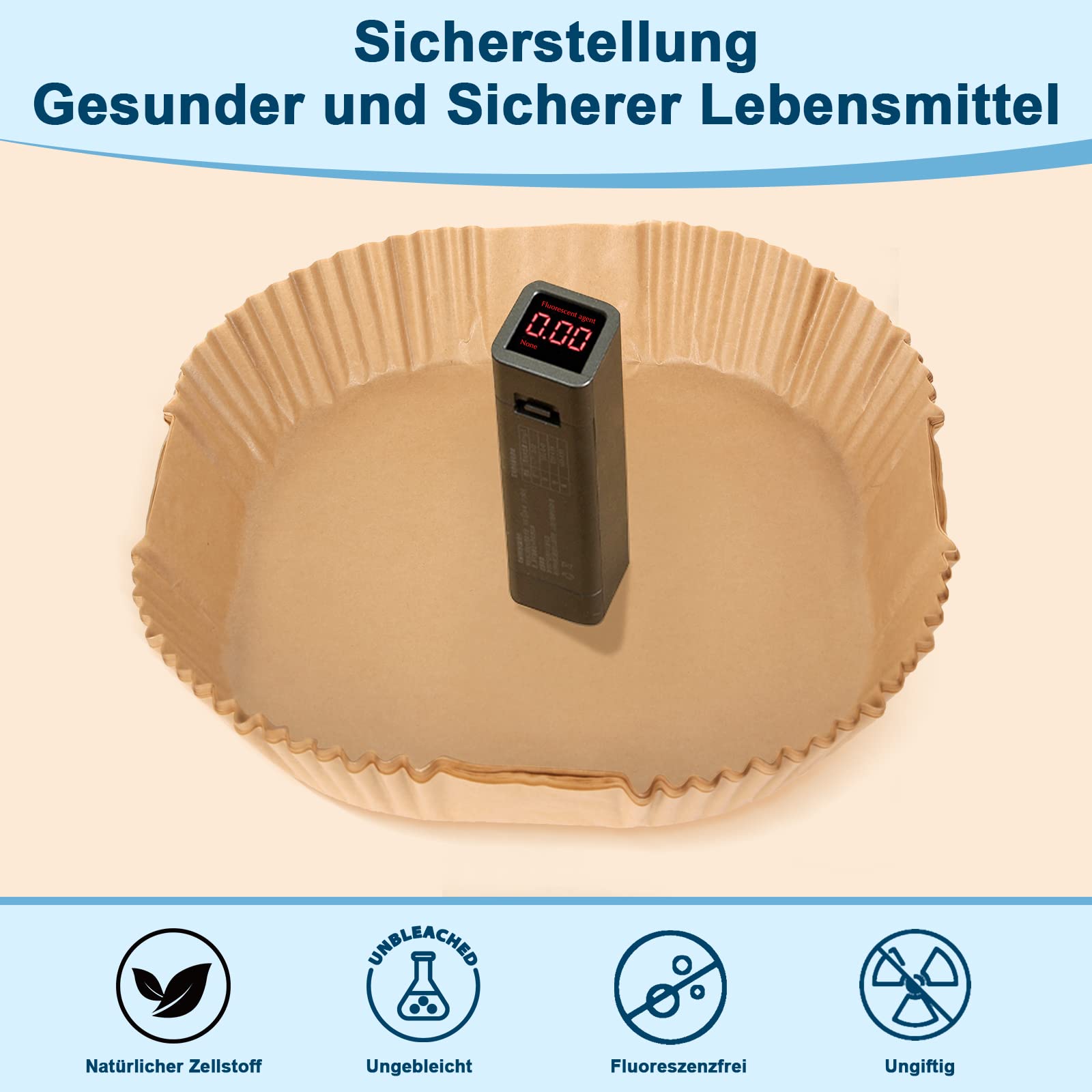Backpapier für Heißluftfritteuse – 100 Stück, 4,5L-8L