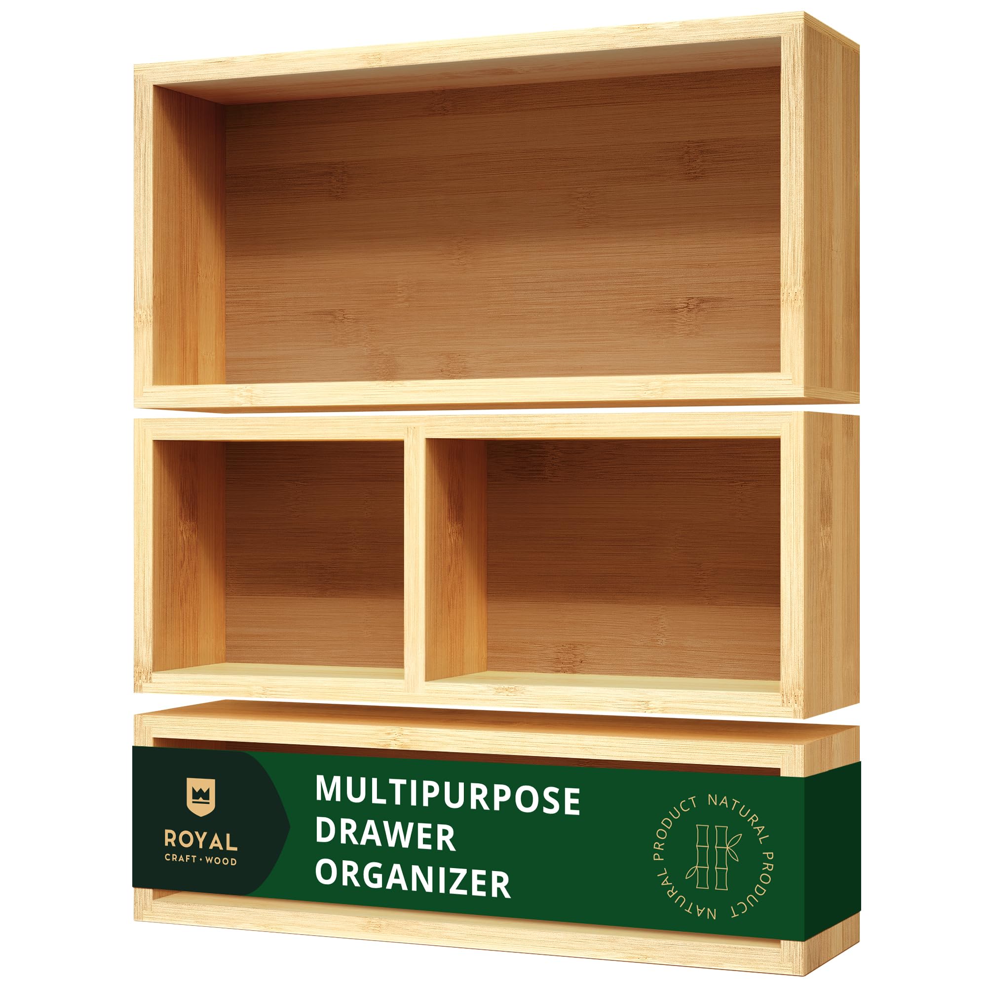 Bambus Schubladen-Organizer Set – 5-teilig für Küche & Bad